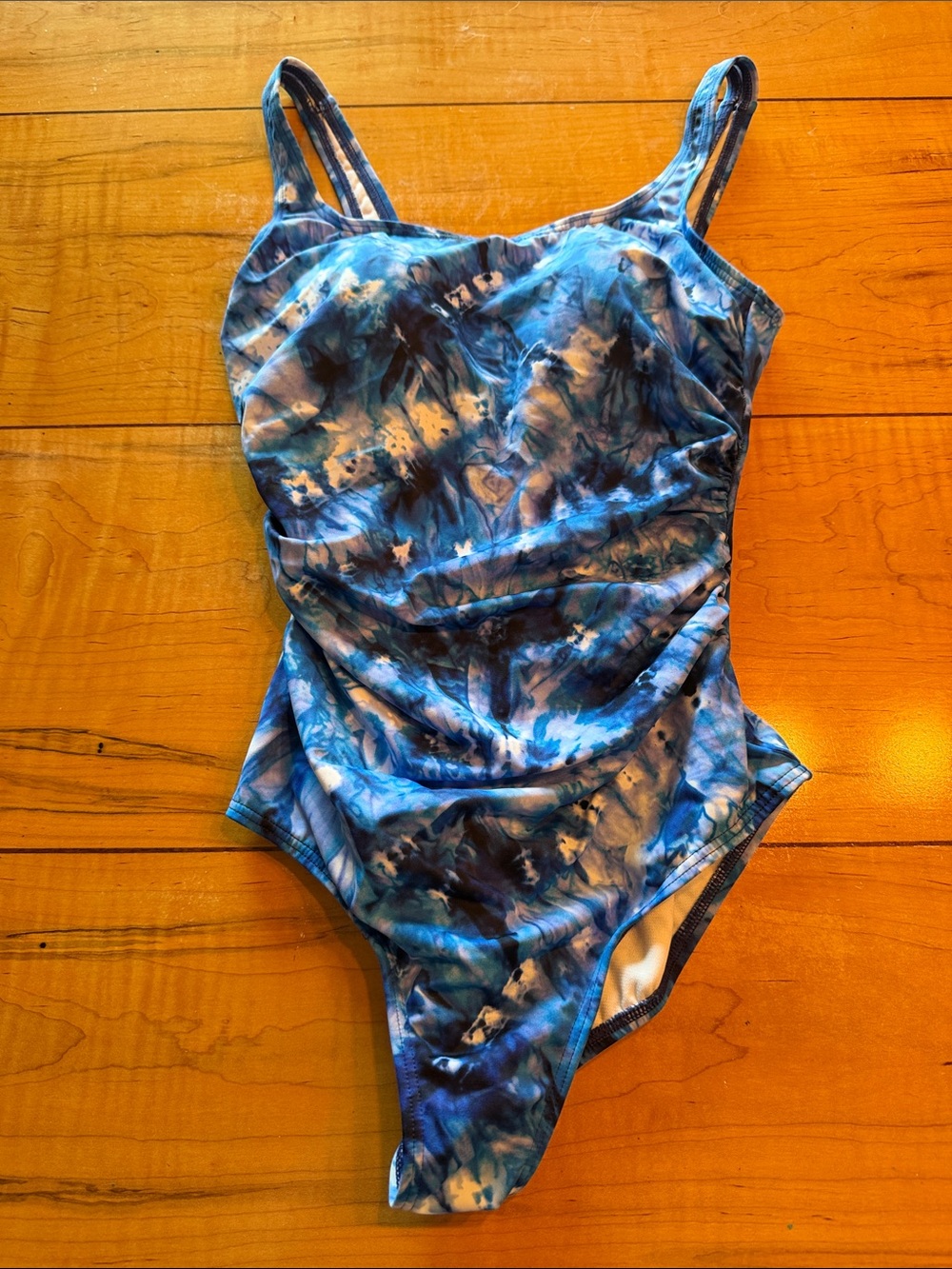 Women’s size 10 one piece blue tie dye swimsuit